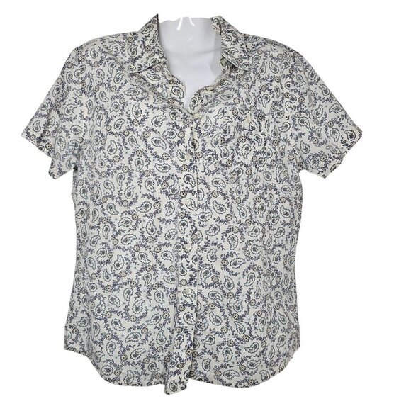 Basic Editions Vintage 90s Floral Button-Down Womens Shirt Womens M Cotton/Poly - Picture 1 of 12